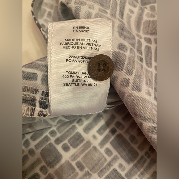 Tommy Bahama Men’s Coconut Point Pebble Tiles Fog Grey Button Shirt Size Small - Picture 11 of 11